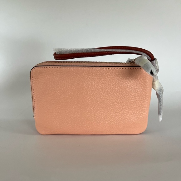 Coach Double Corner Zip Wristlet In Colorblock - Faded Blush Multi - Picture 4 of 9